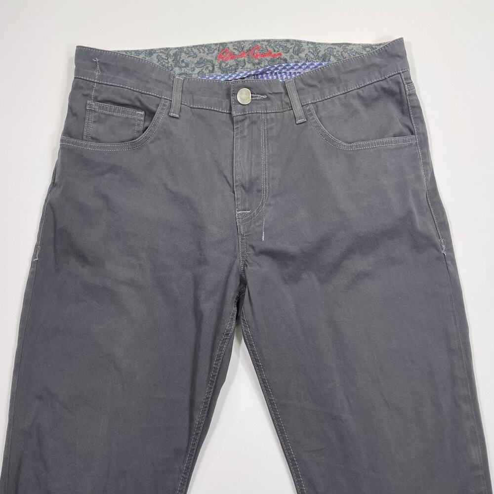 Robert Graham Chino Pants Men’s 34x28 Classic Yates Gray 5 Pockets